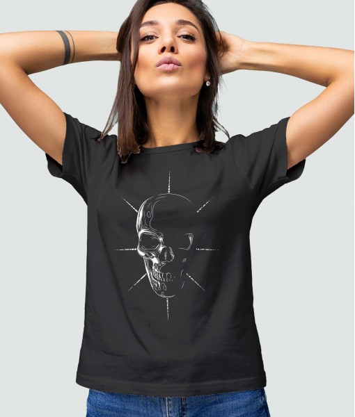 Дамска тениска с щампа Готика Design Skull